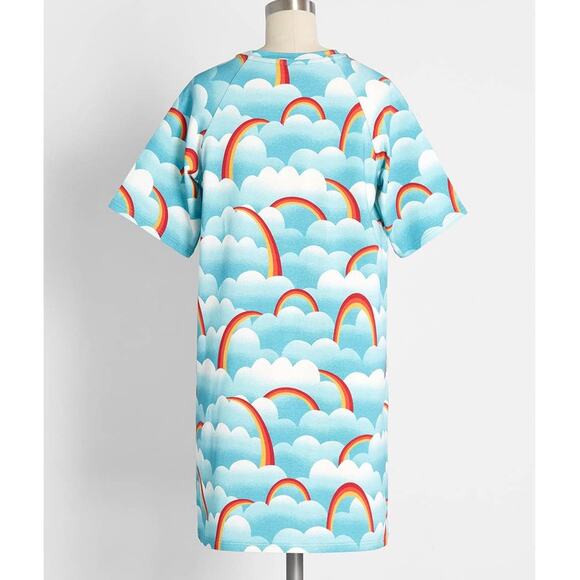 Modcloth On Cloud Mine! Rainbow T-Shirt Mini Dress - Picture 2 of 12